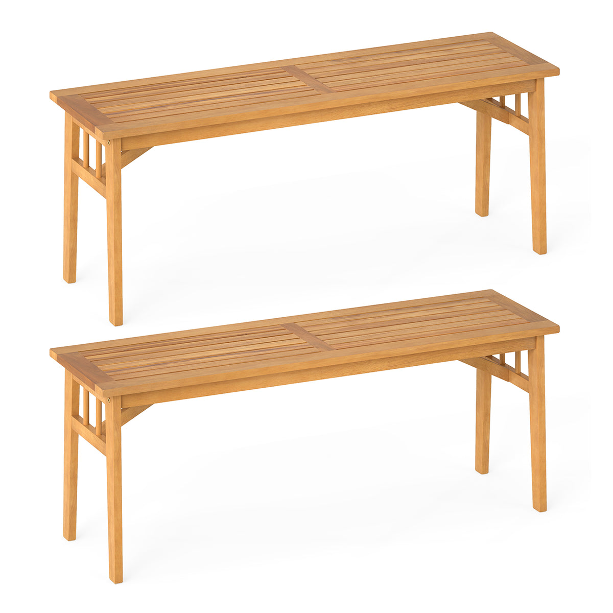 48 Inch Acacia Wood Bench - Dining Garden Backyard Seat
