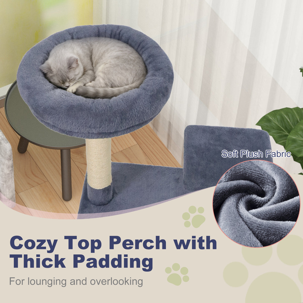 48-Inch Tall Multi-Level Cat Tree with Large Condo & Perches - Gray Variation