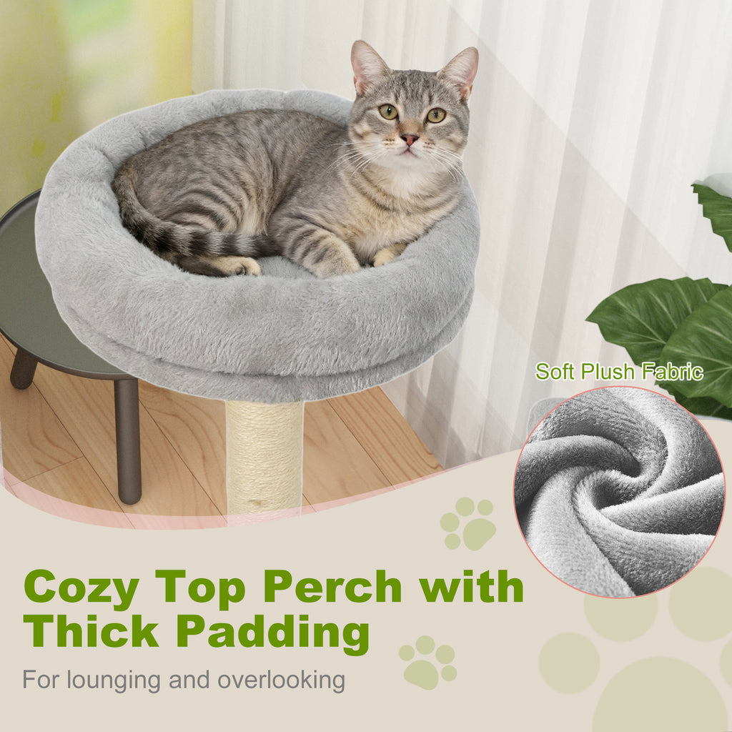 48 Inch Tall Cat Tree with Multi-Level Condo & Perches - Light Gray Variation