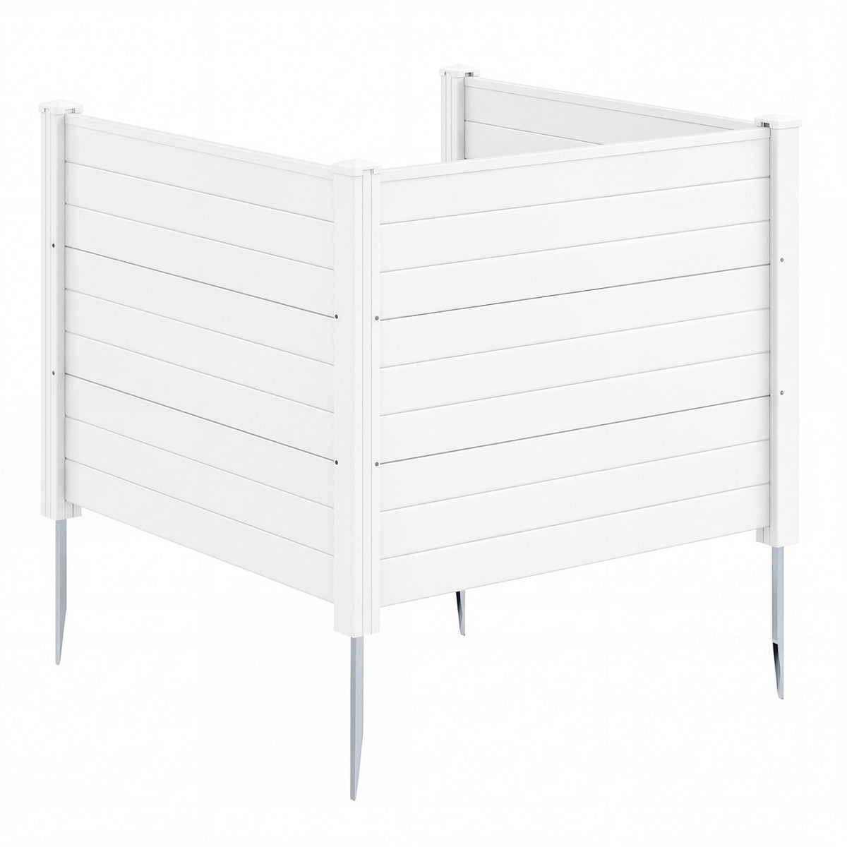 3-Panel 48x38 Inch Air Conditioner Fence with Metal Stakes - White, Costway