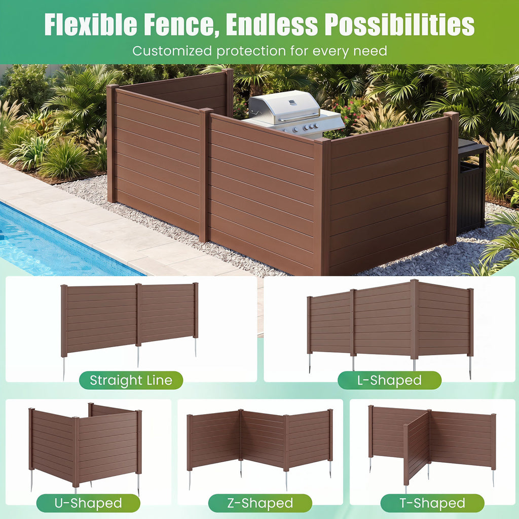 Outdoor Privacy Fence 2 Panels - 48 x 38 Inches Brown, Air Conditioner Fence