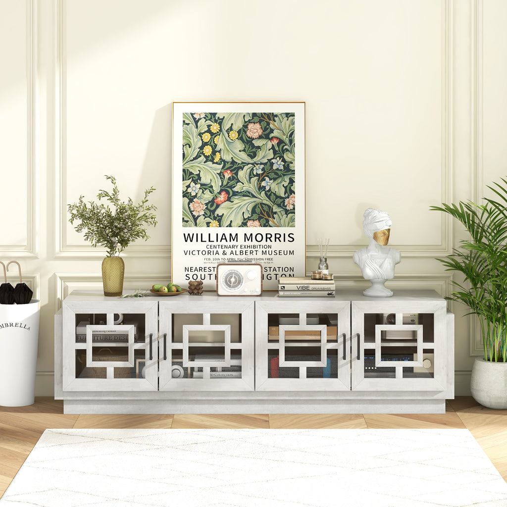 4-Door TV Stand up to 75 Inch – Oak Media Console