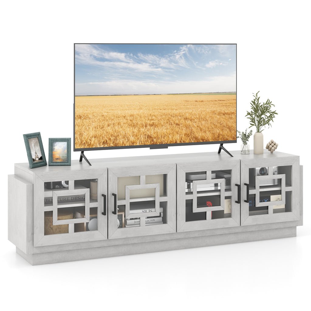 4-Door TV Stand up to 75 Inch – Oak Media Console