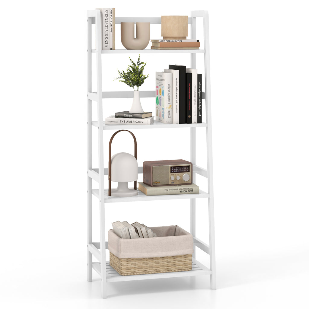 47.5 Inch 4-Tier Multifunctional Bamboo Bookcase Storage Stand