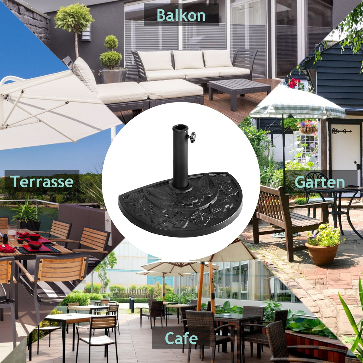 22 Inch Round Umbrella Base Stand - Heavy Duty