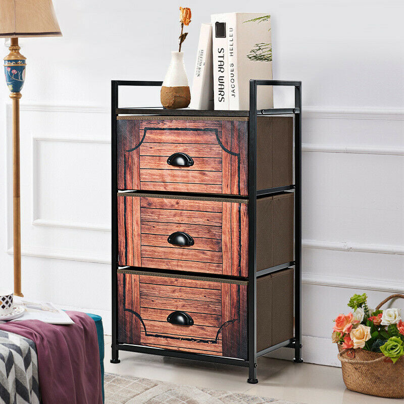 3-Drawer Fabric Storage Tower with Metal Frame