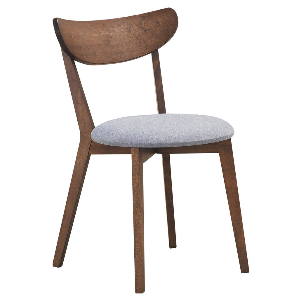 Set of 2 Upholstered Dining Chairs, Curved Back