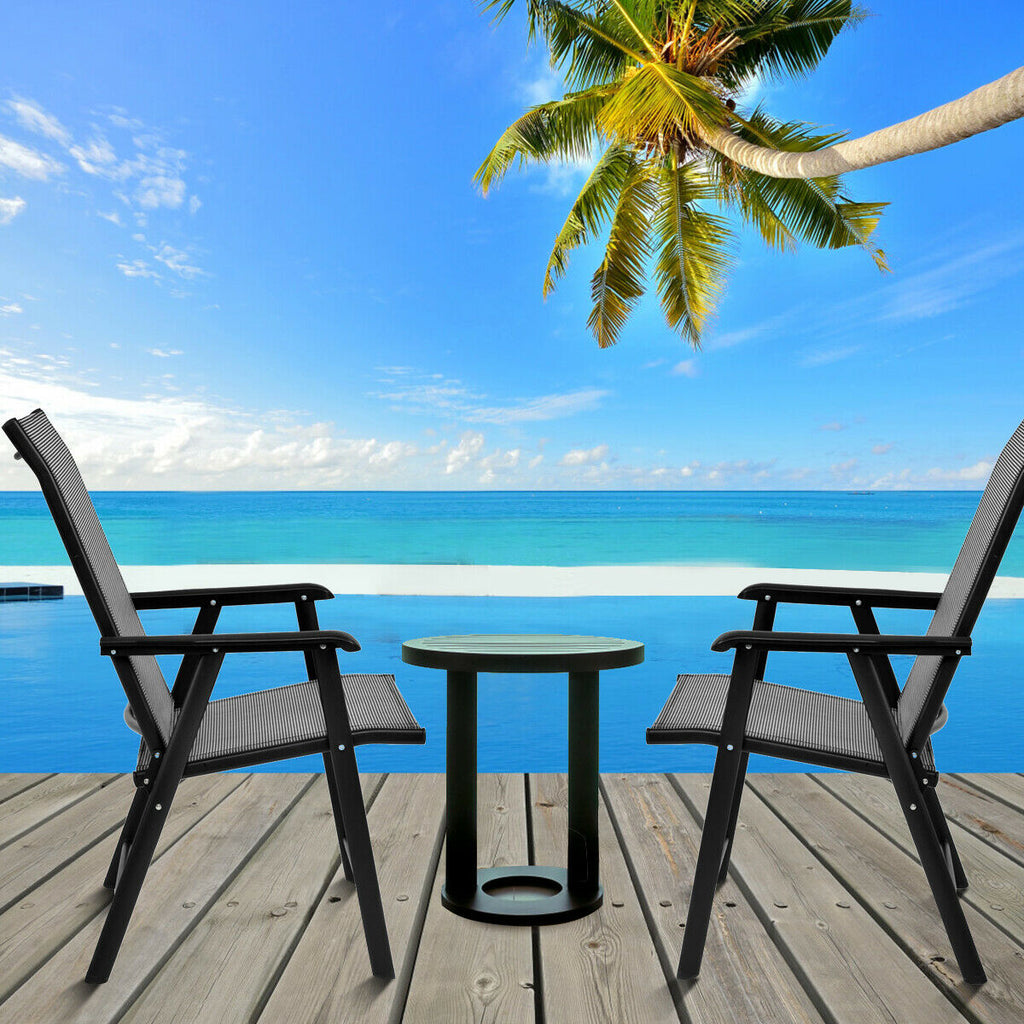 Set of 2 Outdoor Patio Folding Chair with Ergonomic Armrests