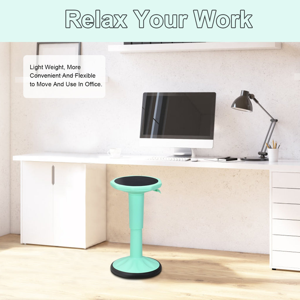 Adjustable-Height Wobble Stool for Kids, Green - Active Learning Chair