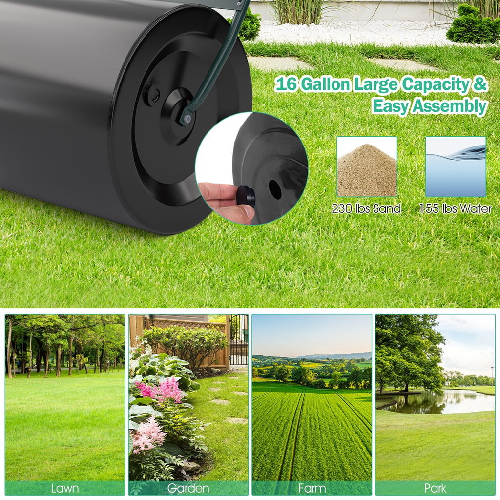 Lawn Roller with U-Handle for Garden Backyard