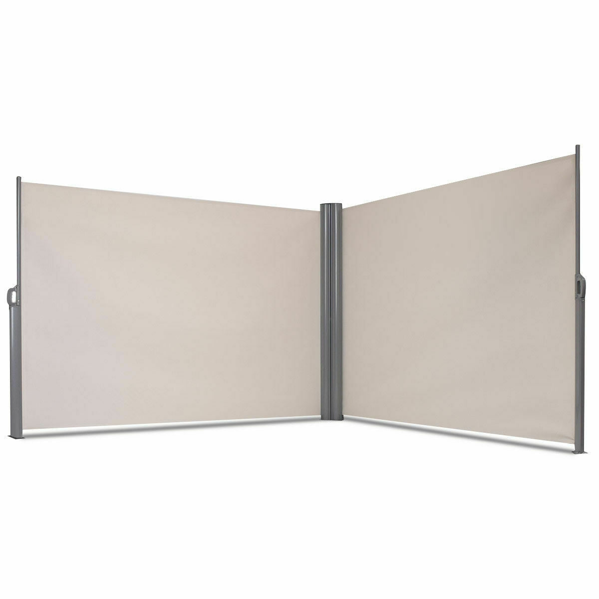237 x 71 Inch Patio Retractable Double Folding Side Awning Screen