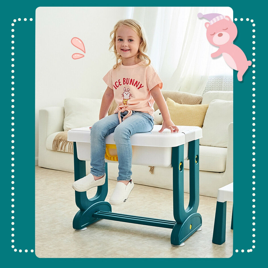 Kids Activity Table Set with Double-Sided Surface & Storage Carry Case - Suitable for 3+ Years