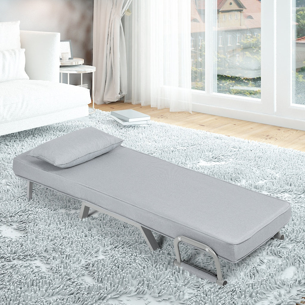 6-Position Convertible Sleeper Chair - Linen Fabric, Gray