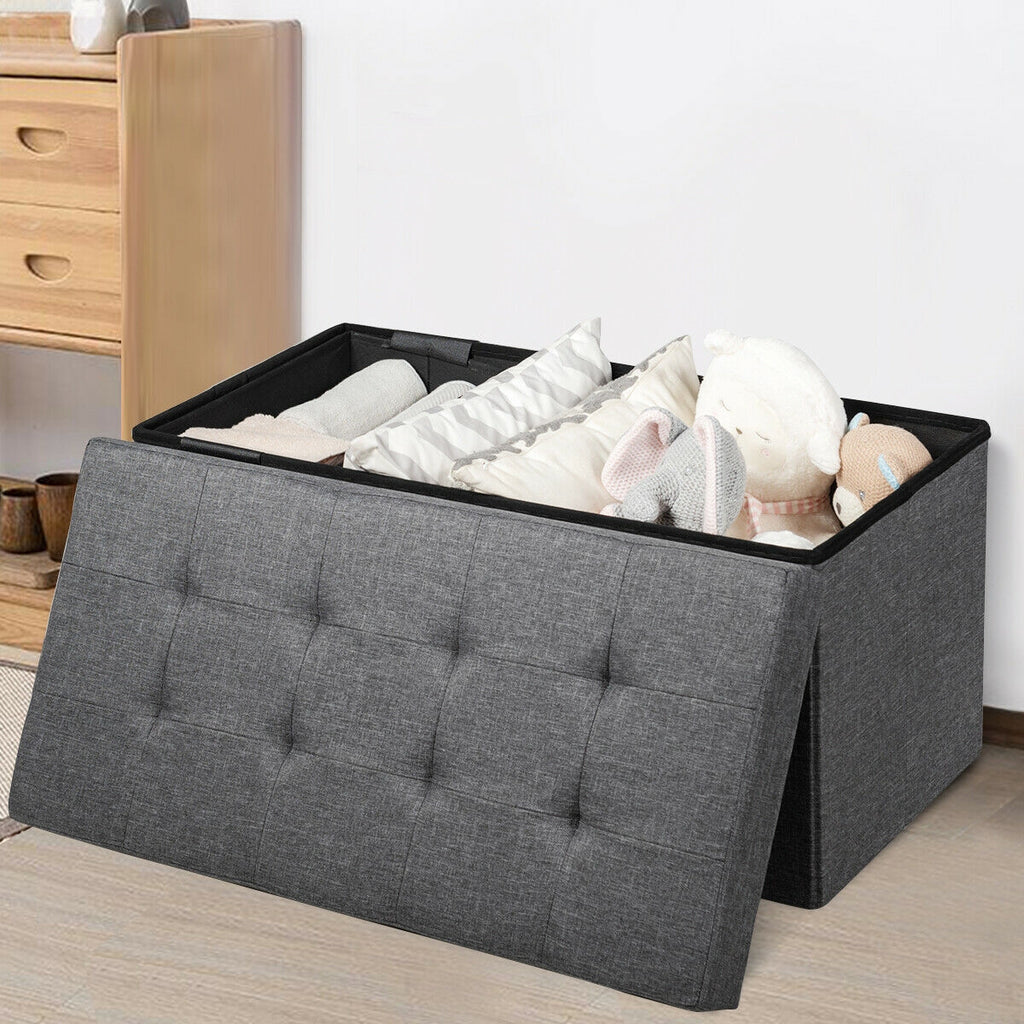 31.5" Storage Ottoman Footrest with Removable Bin - Dark Gray