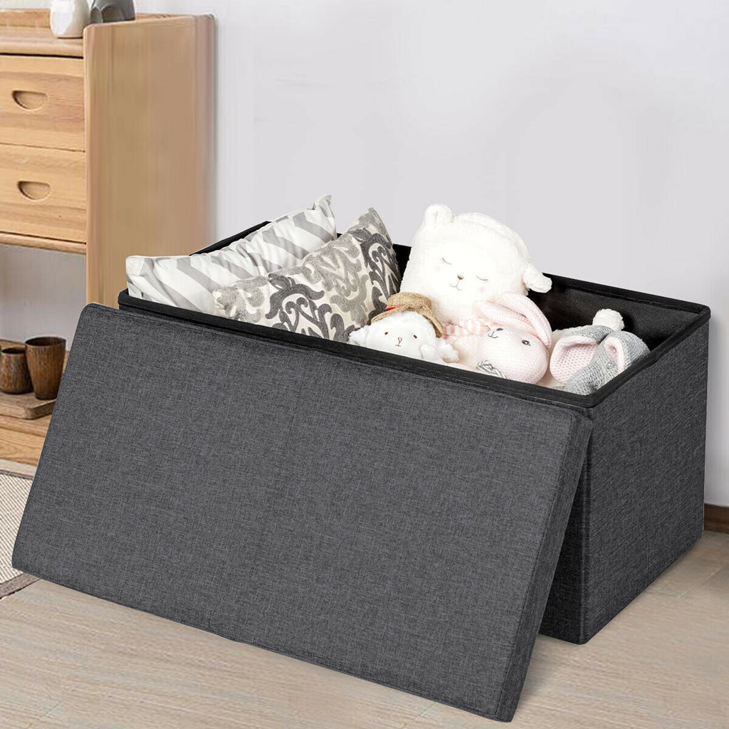 30 Inch Folding Storage Ottoman with Lift Top