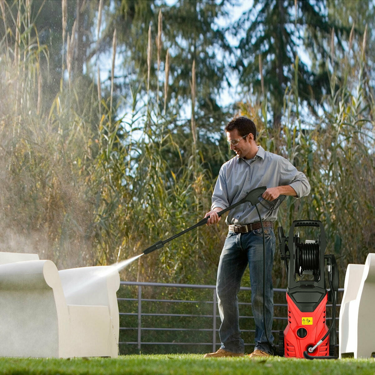 2030PSI 1800W Electric High Pressure Washer with Hose Reel