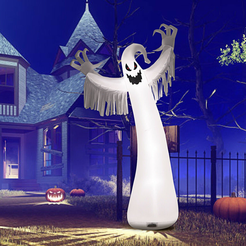 Cute Ghost Inflatable Halloween Decoration - 12 Feet with LED Lights & Blower - Variation of THIS Listing