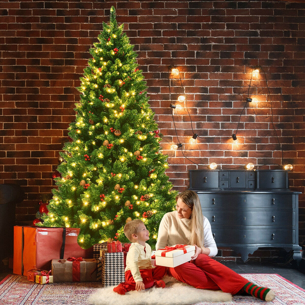 Pre-Lit 6.5ft Hinged Christmas Tree with LED Lights & Decor