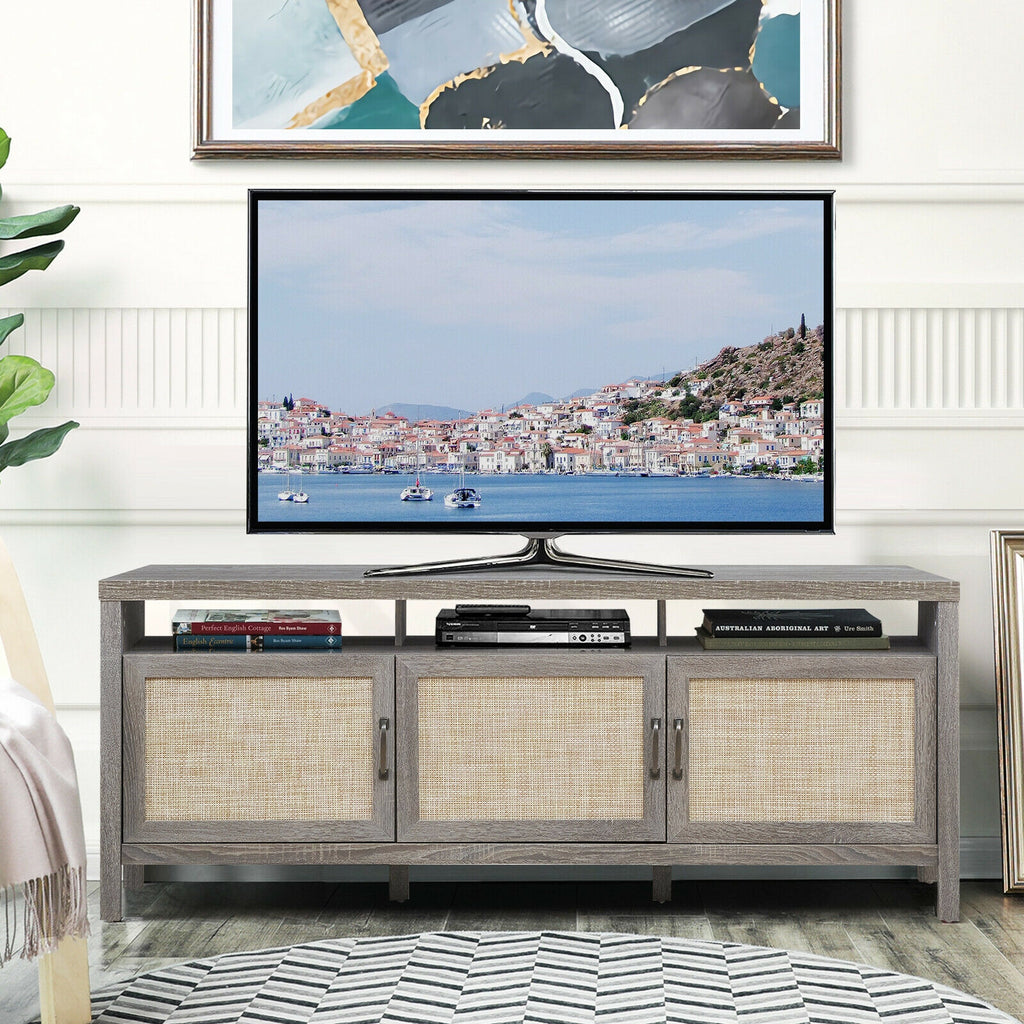 TV Stand for 65 Inch TVs with Storage Cabinets - Gray