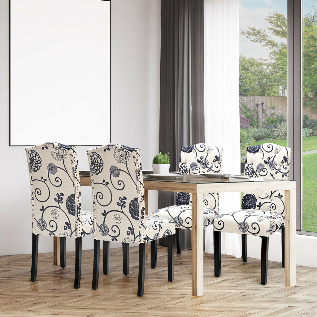Set of 2 Modern Tufted Dining Chairs, Gray