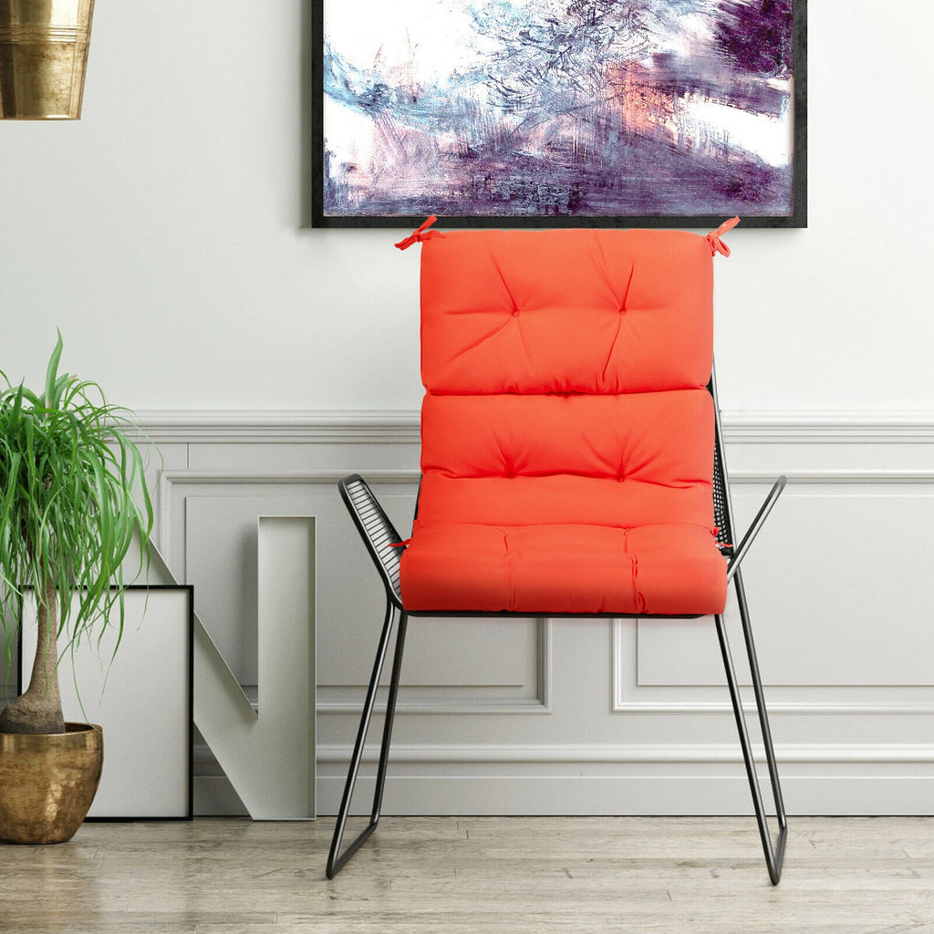 Tufted High Back Patio Chair Cushion - Orange