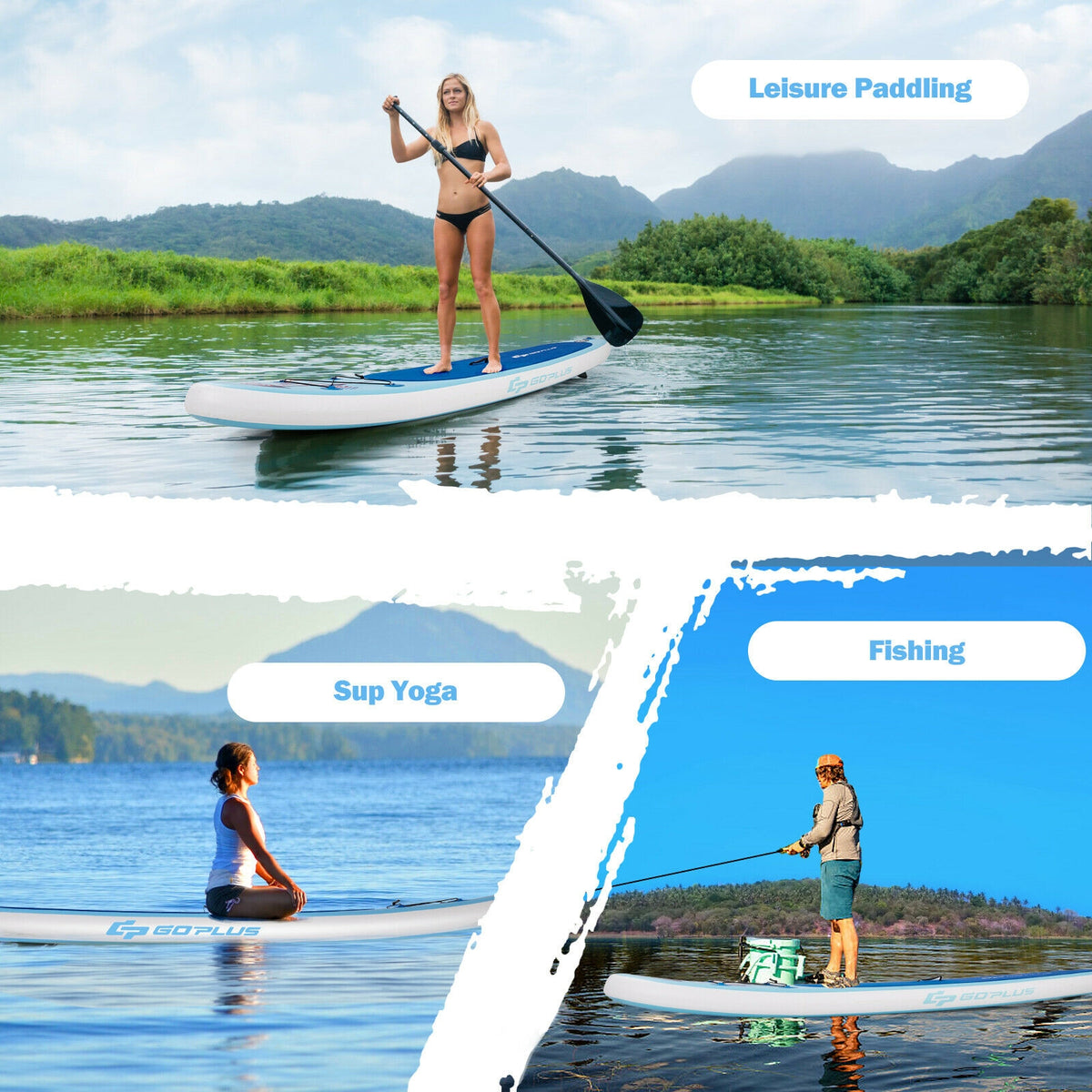 Inflatable Stand Up Paddle Board with Adjustable Paddle Pump - Lightweight Body Board