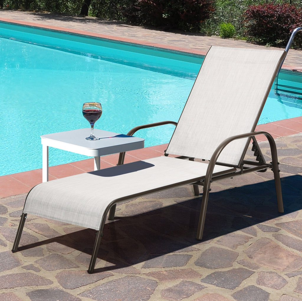 Outdoor Patio Lounge Chair Chaise - Gray, 2 Pieces
