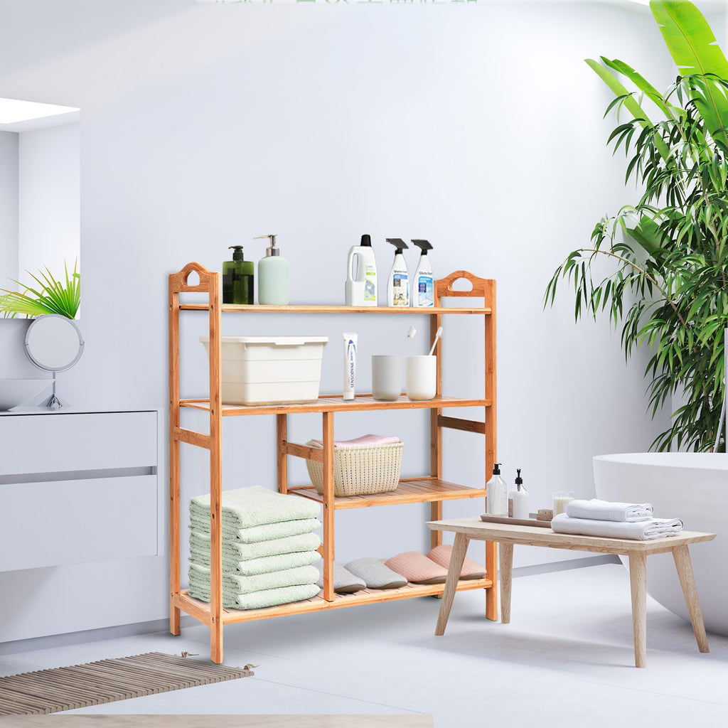 4 Tier Bamboo Shoe Rack Storage Organizer