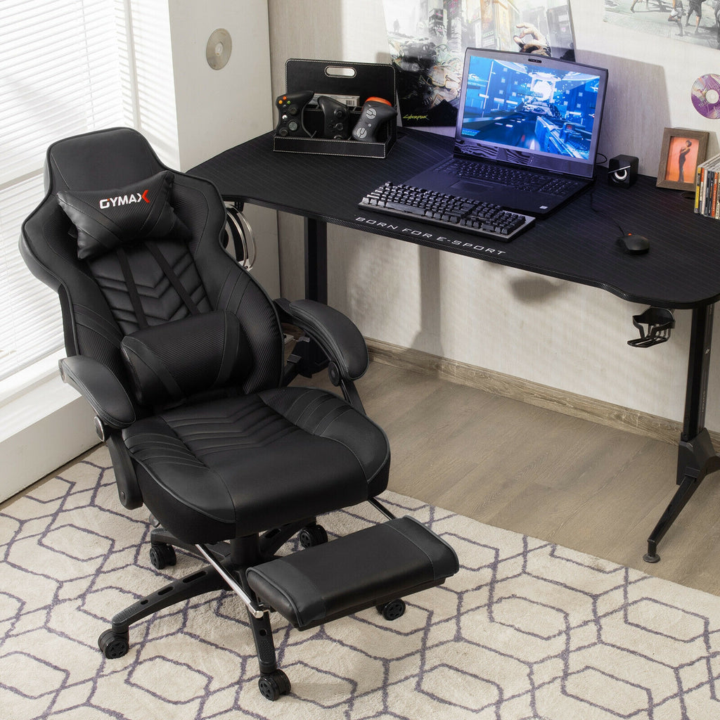 Adjustable Gaming Chair with Footrest for Home Office