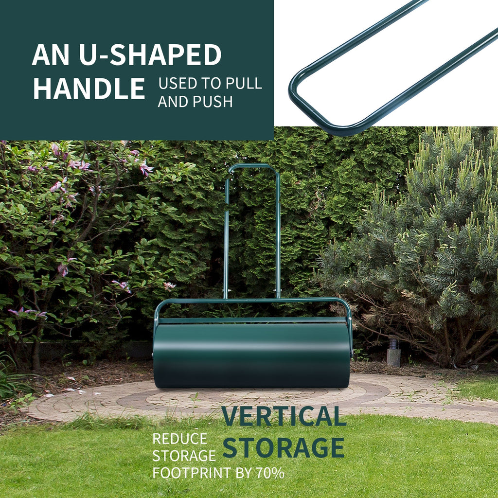 36 x 12 Inch Push Lawn Roller Water Filled - Green
