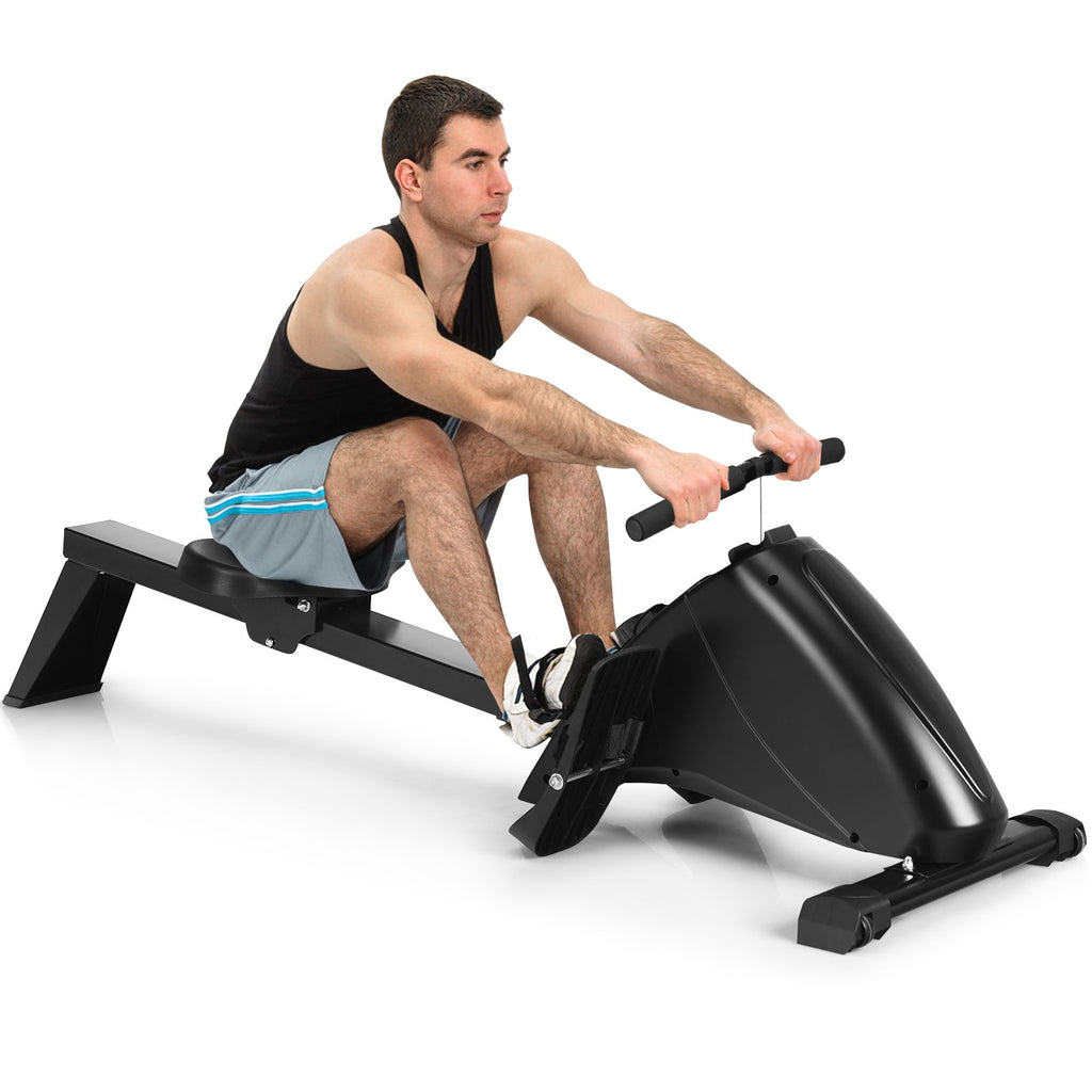 Foldable Magnetic Rowing Machine with 10 Resistance Levels for Home Gym