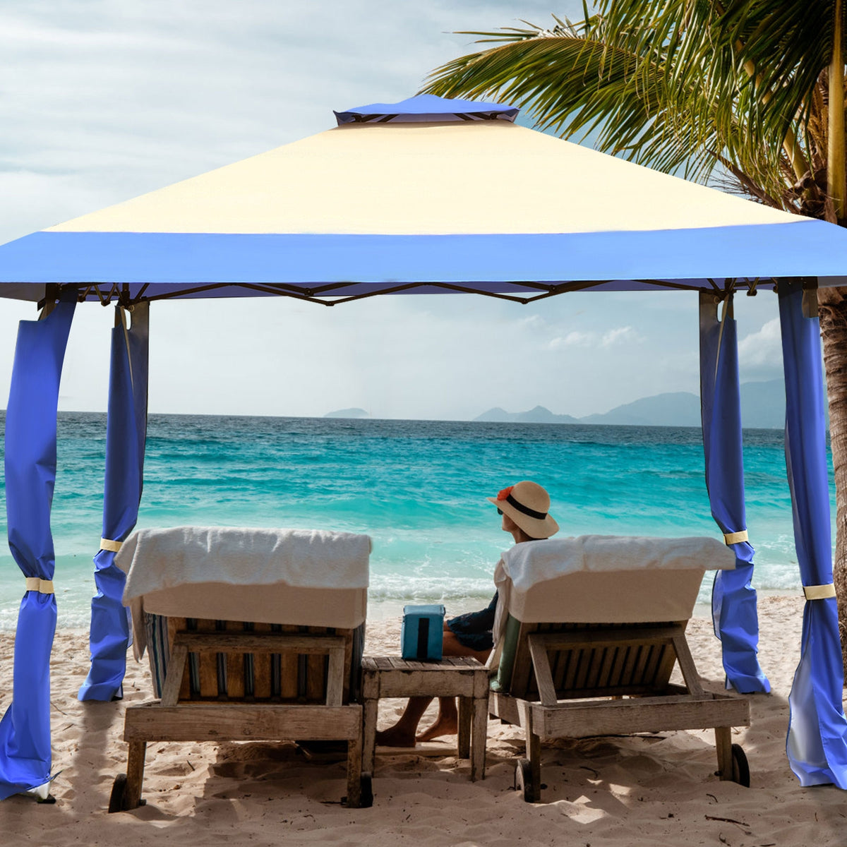 13x13 Pop-Up Gazebo Tent with Carry Bag - Blue