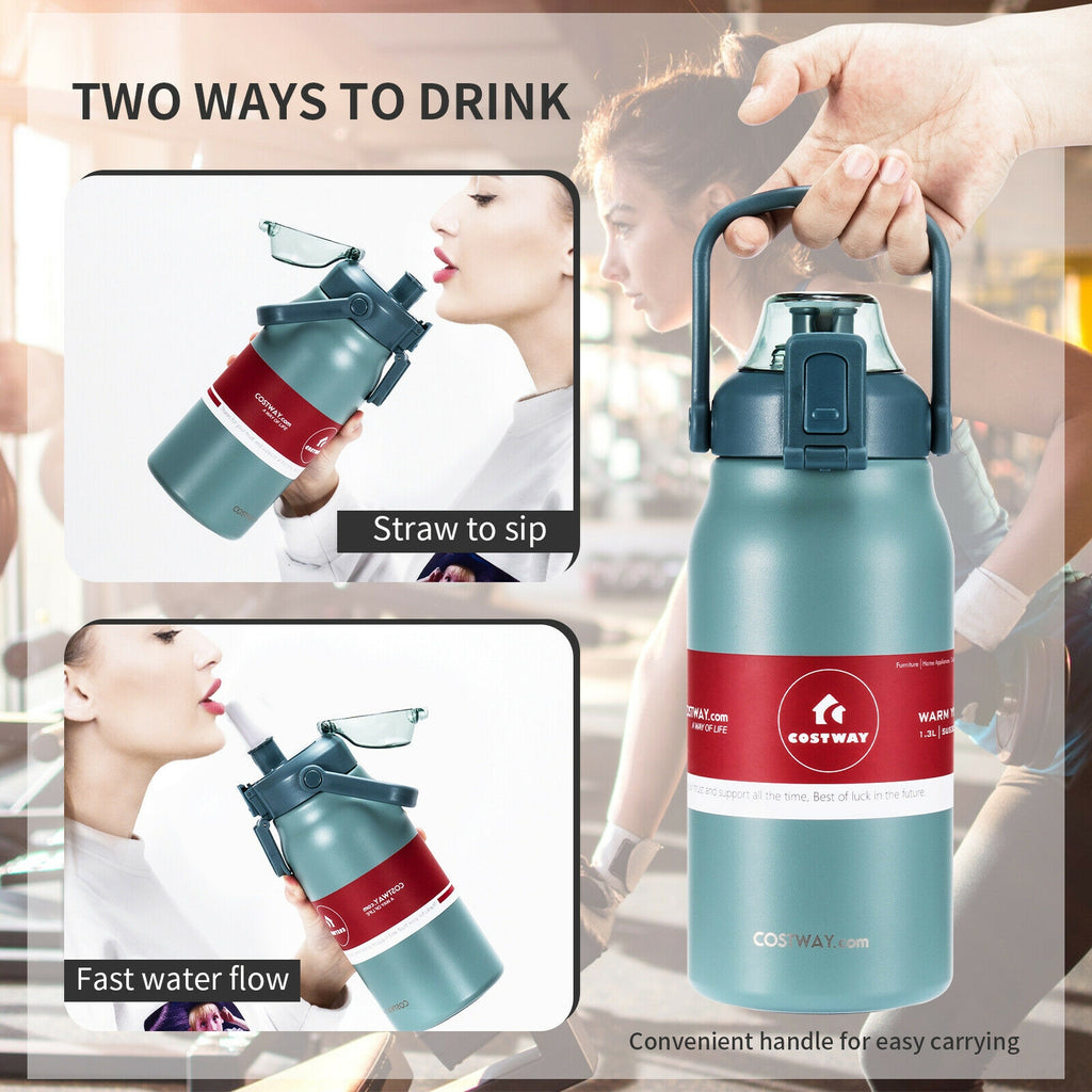 44oz Vacuum Insulated Leakproof Stainless Steel Sports Water Bottle