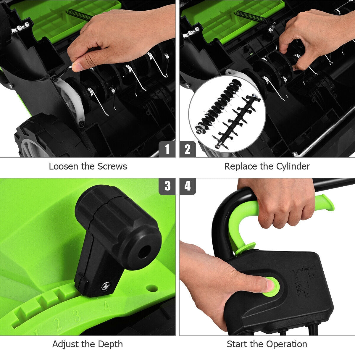 13 Inch 12 Amp Electric Scarifier with Bag - Green