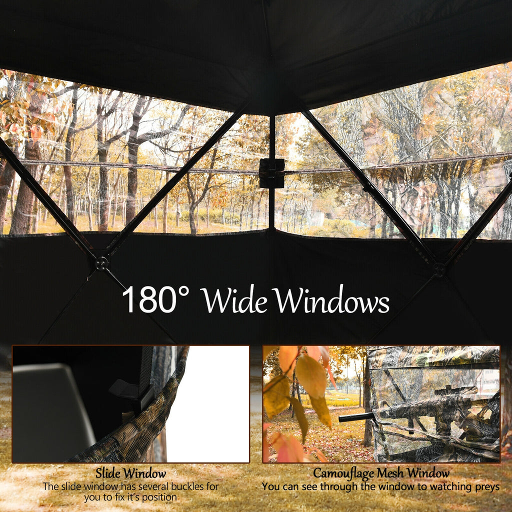 3-Person Hunting Blind Tent with Mesh Windows