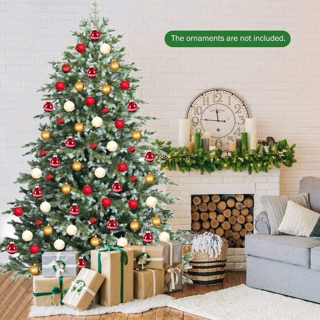 7 Ft Artificial Christmas Tree with 1260 Tips, Dense PE & PVC Branches, Space-Saving Hinged Design