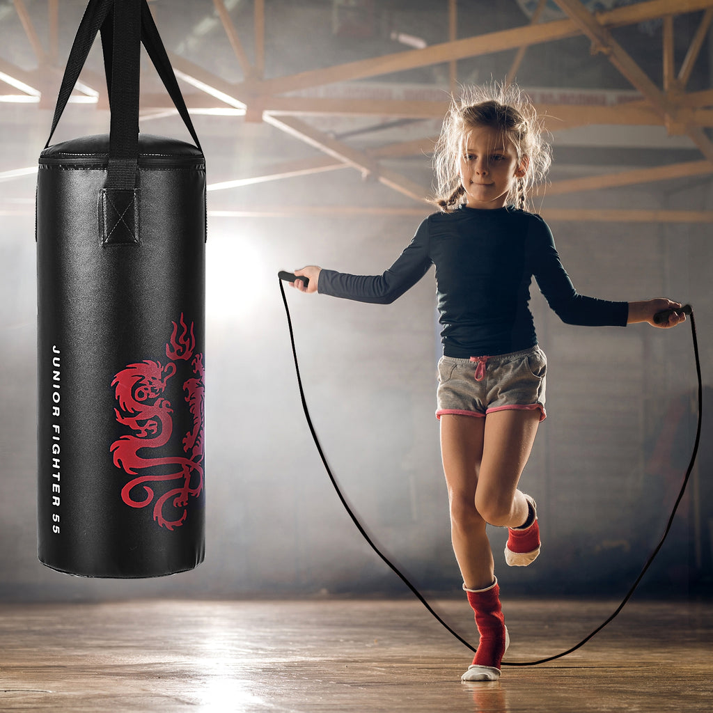 Kids Boxing & Skipping Rope Set with Punch Bag & Gloves - Teenager 24 Inch Variation
