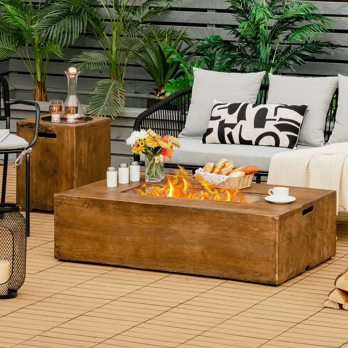 48" x 27" Outdoor Gas Fire Pit Table, 50,000 BTU - Fire Pit Table