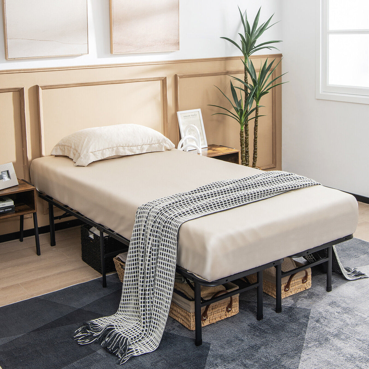 Full Size Folding Steel Platform Bed Frame
