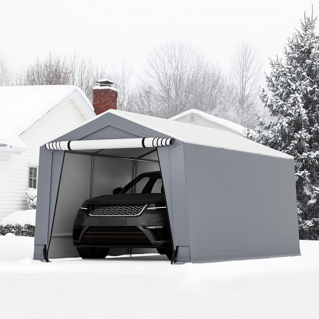 10 x 16/10 20 Feet Outdoor Heavy-Duty Carport with 2 Doors