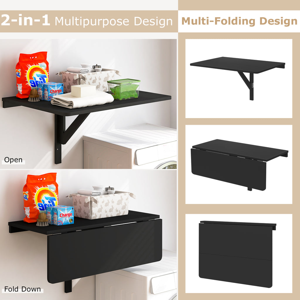 31.5 x 23.5 Inch Folding Wall Mounted Table for Small Spaces