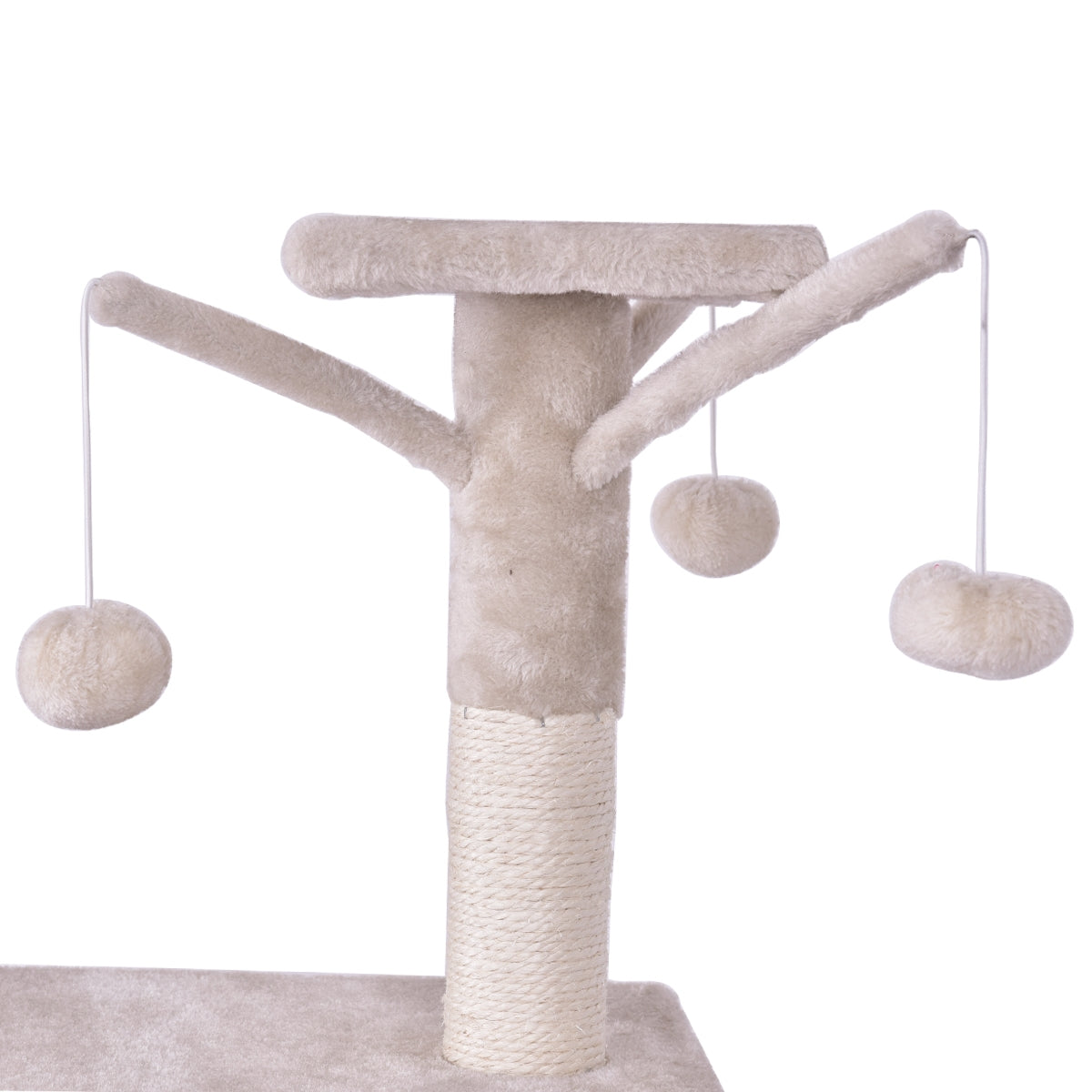 56 Inch Condo Cat Tree with Scratching Posts and Play Area - Costway