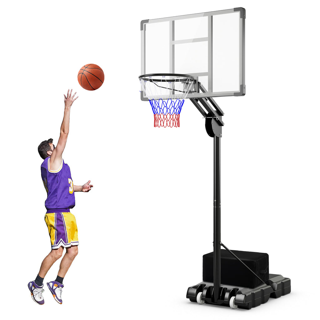 Adjustable Portable Basketball Hoop with Shatterproof Backboard - 10 Feet