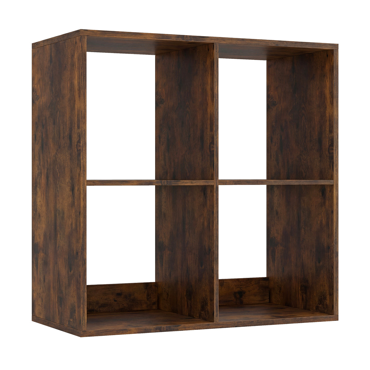 4 Cube Bookshelf with Back Guardrail - Coffee