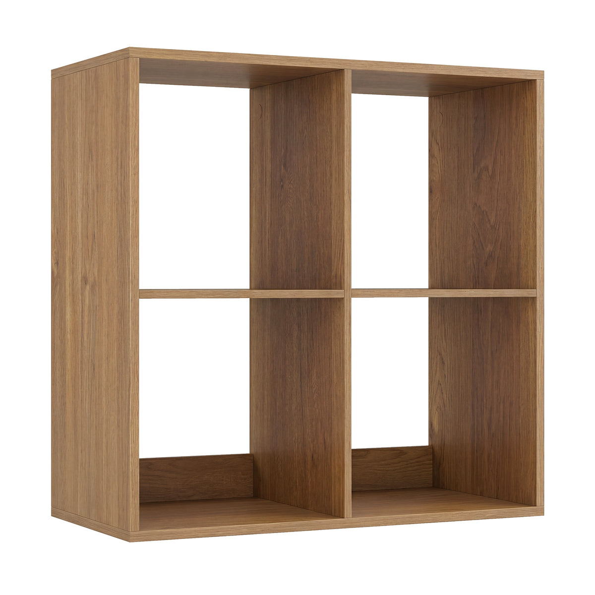 4 Cube Bookshelf with Back Guardrail - Natural