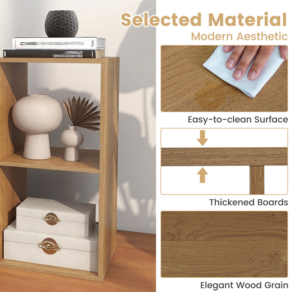 4 Cube Bookshelf with Back Guardrail - Natural