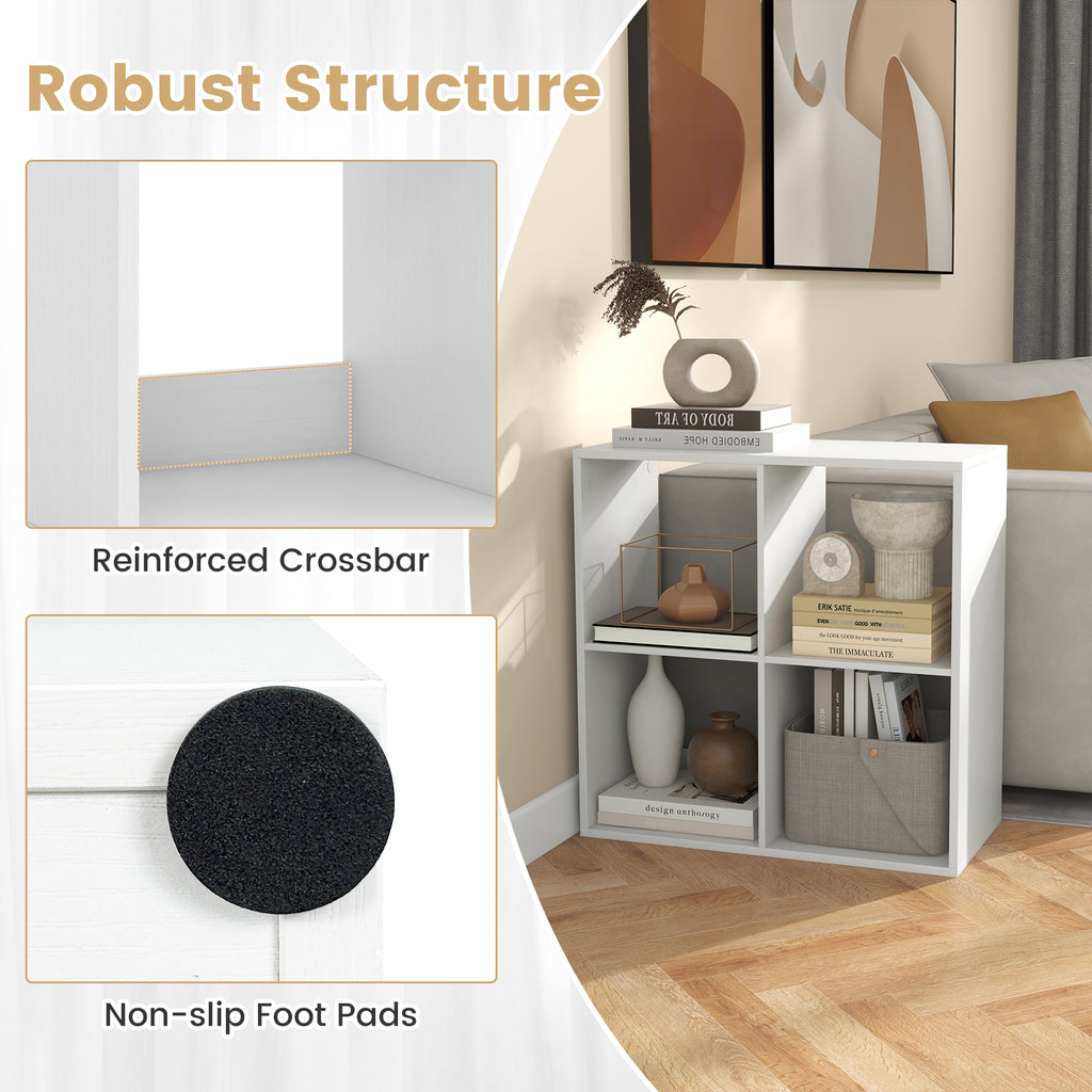 4-Cube Bookshelf Storage Organizer - White