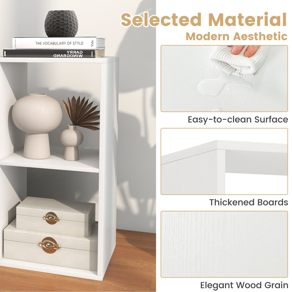 4-Cube Bookshelf Storage Organizer - White