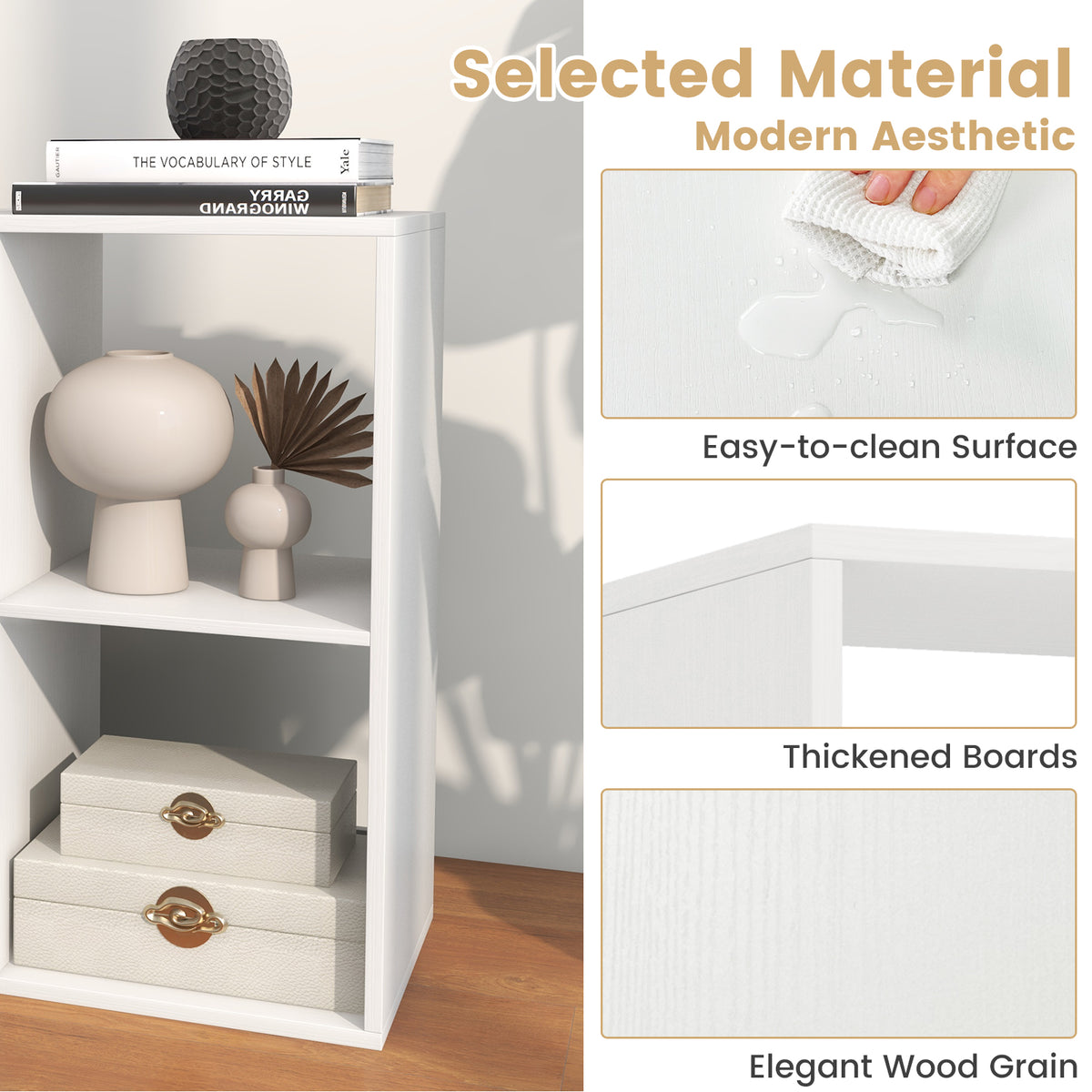 4-Cube Bookshelf Storage Organizer - White