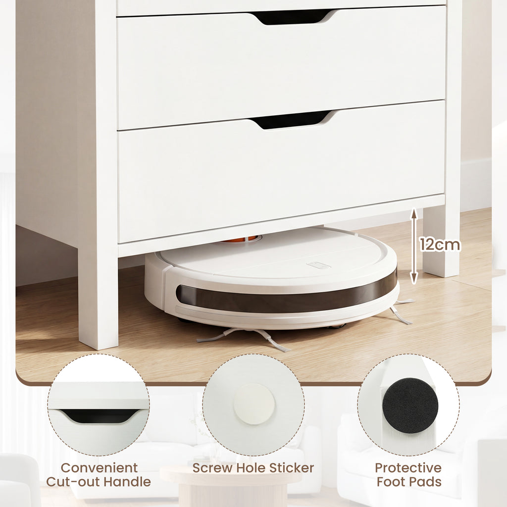 4-Drawer Dresser Wooden Nightstand - White